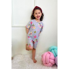 Kız Çocuk Pamuklu Penye Kumaş Şortlu Pijama Takımı