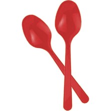 Kikajoy Plastik Kaşık 25lı -Kırmızı-