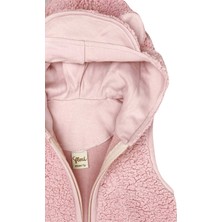 Kapüşonlu Welsoft Bebek Yelek Pembe