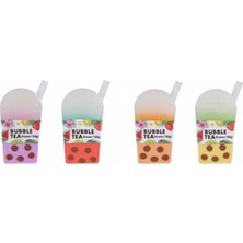 Adel Renkli Silgi Seti 4 Adet Bubble Tea Tasarımı ile Eğlenceli Renkler