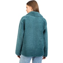 PF-005 Yeşil Kıvırcık Desenli Gerçek Kuzu Derisi Kürk