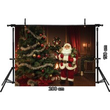 Venspor Noel Baba ve Çam Ağacı Temalı 200 x 150 cm Stüdyo Fonu Arka Plan