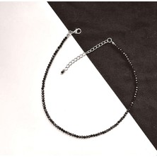 Roe Takı Aksesuar Kadın Siyah Kristal Boncuk Choker Tasma Kolye