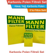 Bmw X1 E84 16I Mann Filtre Bakım Seti 2013-2015 Hava+Yağ+Karbonlu Polen