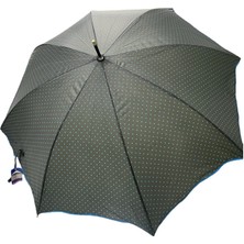 Lacivert Mavi  Noktalı Baston Şemsiye 8 Telli 709883