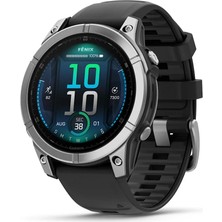 Garmin Fenix E – 47 mm Amoled Paslanmaz Çelik Siyah Silikon Kayışlı