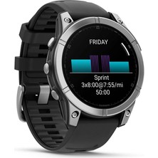 Garmin Fenix E – 47 mm Amoled Paslanmaz Çelik Siyah Silikon Kayışlı