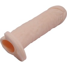 Vomentrend 4 cm Dolgulu Realistik Uzatmalı  Kılıf Dildo Ten Rengi