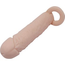 Vomentrend 4 cm Dolgulu Realistik Uzatmalı  Kılıf Dildo Ten Rengi