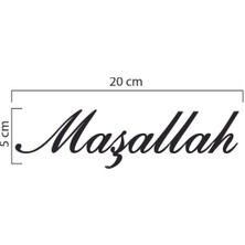 Ayza Tasarım Maşallah Yazısı Oto Sticker Araç Oto Araba Etiket Çıkartma  20X5 cm Siyah