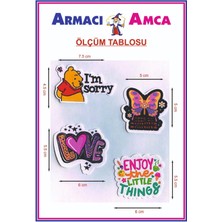 Armacı Amca Ütü Ile Yapışan 4 Adet Örme Kumaş Arma Yırtık Kapatıcı Pratik Yama Tekstil Patch Renkli Çılgın Duvar Yazıları