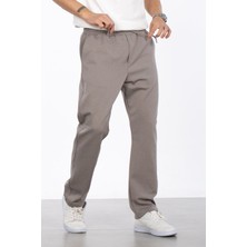 Önü Bağcıklı Bol Paça Baggy Pantolon - Vizon