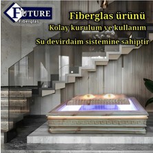 Hazır Süs Havuzu (Fiberglas Ürünü) Pembe Mermer Efekti 80 x 115 x 55 cm (Dekoratif Fıskiye, Bahçe Fıskiyesi, Süs Havuzu, Peyzaj Fıskiyesi)