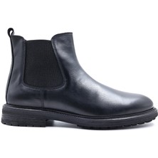 Marcomen M20220  Deri Siyah Erkek Chelsea Bot