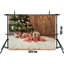 Venspor Renkli Hediye Paketleri ve Yılbaşı Temalı Arka Plan 200 x 150 cm Stüdyo Fonu
