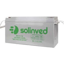 Solinved 12 Volt 150 Amper Derin Döngü Solar Jel Akü - 12V 150AH Solar Jel Akü