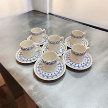 Ser Seramik 6 Kişilik Türk Kahvesi Fincanı Takımı Yöresel Desen