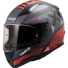 Ls2 Rapıd 2 Xtreet Mat Siyah-Kırmızı Kapalı  Kask