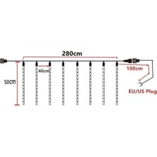 Meteor Kayan LED Tüpleri Sarı Işık 8 Tüp