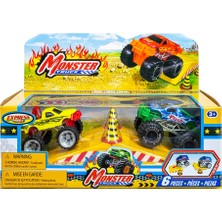 Express Wheels - 6 Pcs Monster Truck Play Set Yeşil-Sarı