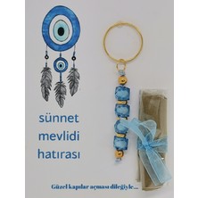 İ&DBABY Özel Tasarım Nazar Boncuğu Görsel Hazır Paketlenmiş k Dağıtmalık Sünnet Kınası ve Anahtarlık