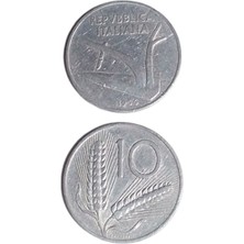 Yedi Otuz Yediotuz İtalya 10 Lire 1974 Eski Koleksiyon Yabancı Madeni Para. Hatıra Para.