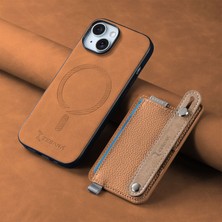 Zebana Apple iPhone 13 Uyumlu Kılıf Zebana 2in1 Best Deri Kılıf Kahverengi