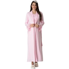 Mecit Pijama 5417 Uzun Sabahlıklı Lohusa Gecelik Takımı