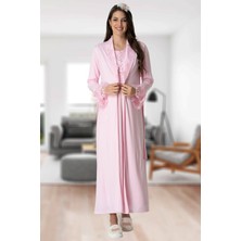Mecit Pijama 5417 Uzun Sabahlıklı Lohusa Gecelik Takımı