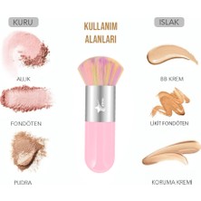 Demstar Professional Make-Up Luxury Kabuki Fondöten ve Allık Makyaj Fırçası Rs