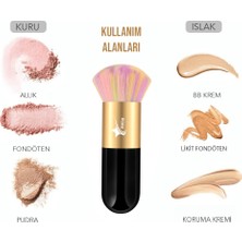 Demstar Professional Make-Up Luxury Kabuki Fondöten ve Allık Makyaj Fırçası Rs