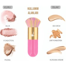 Demstar Professional Make-Up Luxury Kabuki Fondöten ve Allık Makyaj Fırçası Rs