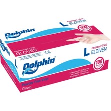 Dolphin Beyaz Vinil Eldiveni Pudrasız L 100 Adet