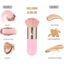 Demstar Professional Make-Up Luxury Kabuki Fondöten ve Allık Makyaj Fırçası Rs