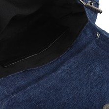 Reseen Recycle Patch Kot (Demin) Kapitoneli Çapraz Askılı Omuz Çantası