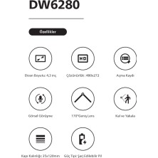 Emaks Prime Akıllı Kapı Ekranı DW6280-Wifi Bağlantılı (Tuya Smart Home)