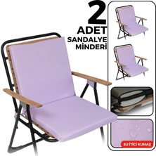 Xpermate 2'li sandalye minderi su ıtici kumaş 40 x 40 cm sünger sırtlıklı sandalye minderi bağcıklı lila
