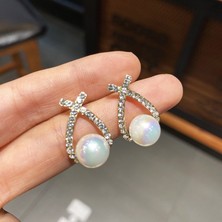 Small xiaoxiang Inci Küpeler Niş Retro Küpeler S925 Gümüş Iğne Küpeler Üst Seviye Bayan Küpeleri (Yurt Dışından)