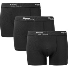 Kom Düz Desenli Tight 3lü Boxer Seti Erkek Lastikli Standart Paça Rahat Kullanım