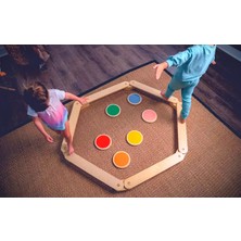 Galery Wood Montessori Ahşap Denge Kirişi, Denge Tahtası, Basamak Taşları, Aktivite Oyuncağı, Çocuk Oyuncak(1 Denge Kirişi+ 1 Denge Taşı)