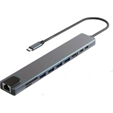 Pmr 10IN1TYPE C Hub Çevirici 4*usb 3.0/kart Okuyucu/ 4K Hdmi/ Gigabyte ETHERNET/100W Pd Şarj