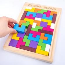 Xinrong Ahşap Bloklar Bulmaca Zeka Oyunları Oyuncak Tangram Yapboz Zeka 3D Rus Blokları Oyunu Montessori Çocuklar Için Eğitici Hediye (Yurt Dışından)