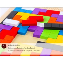 Xinrong Ahşap Bloklar Bulmaca Zeka Oyunları Oyuncak Tangram Yapboz Zeka 3D Rus Blokları Oyunu Montessori Çocuklar Için Eğitici Hediye (Yurt Dışından)