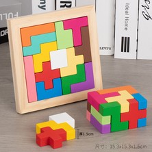 Xinrong Ahşap Bloklar Bulmaca Zeka Oyunları Oyuncak Tangram Yapboz Zeka 3D Rus Blokları Oyunu Montessori Çocuklar Için Eğitici Hediye (Yurt Dışından)