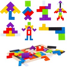 Xinrong Ahşap Bloklar Bulmaca Zeka Oyunları Oyuncak Tangram Yapboz Zeka 3D Rus Blokları Oyunu Montessori Çocuklar Için Eğitici Hediye (Yurt Dışından)