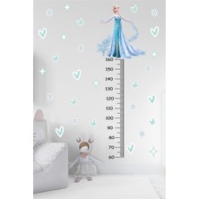 Ayza Tasarım Elsa Frozen Karlar Ülkesi ve Kalp Temalı Boy Ölçer Boy Ölçme Cetveli Çocuk Odası Duvar Sticker