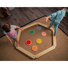 Galery Wood Montessori Ahşap Denge Kirişi, Denge Tahtası, Basamak Taşları, Aktivite Oyuncağı, Çocuk Oyuncak(3 Denge Kirişi+ 3 Denge Taşı)