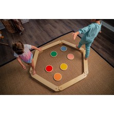 Galery Wood Montessori Ahşap Denge Kirişi, Denge Tahtası, Basamak Taşları, Aktivite Oyuncağı, Çocuk Oyuncak(5 Denge Kirişi+ 5 Denge Taşı)