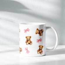 NKB-MUG073 Bow Teddy Bear Kurdele Ayıcık Kupa