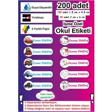 Ayza Tasarım Yüksek Kalitede 200 Adet Kişiye Özel Isimli Defter Kalem Okul Etiketi Kırtasiye Sticker